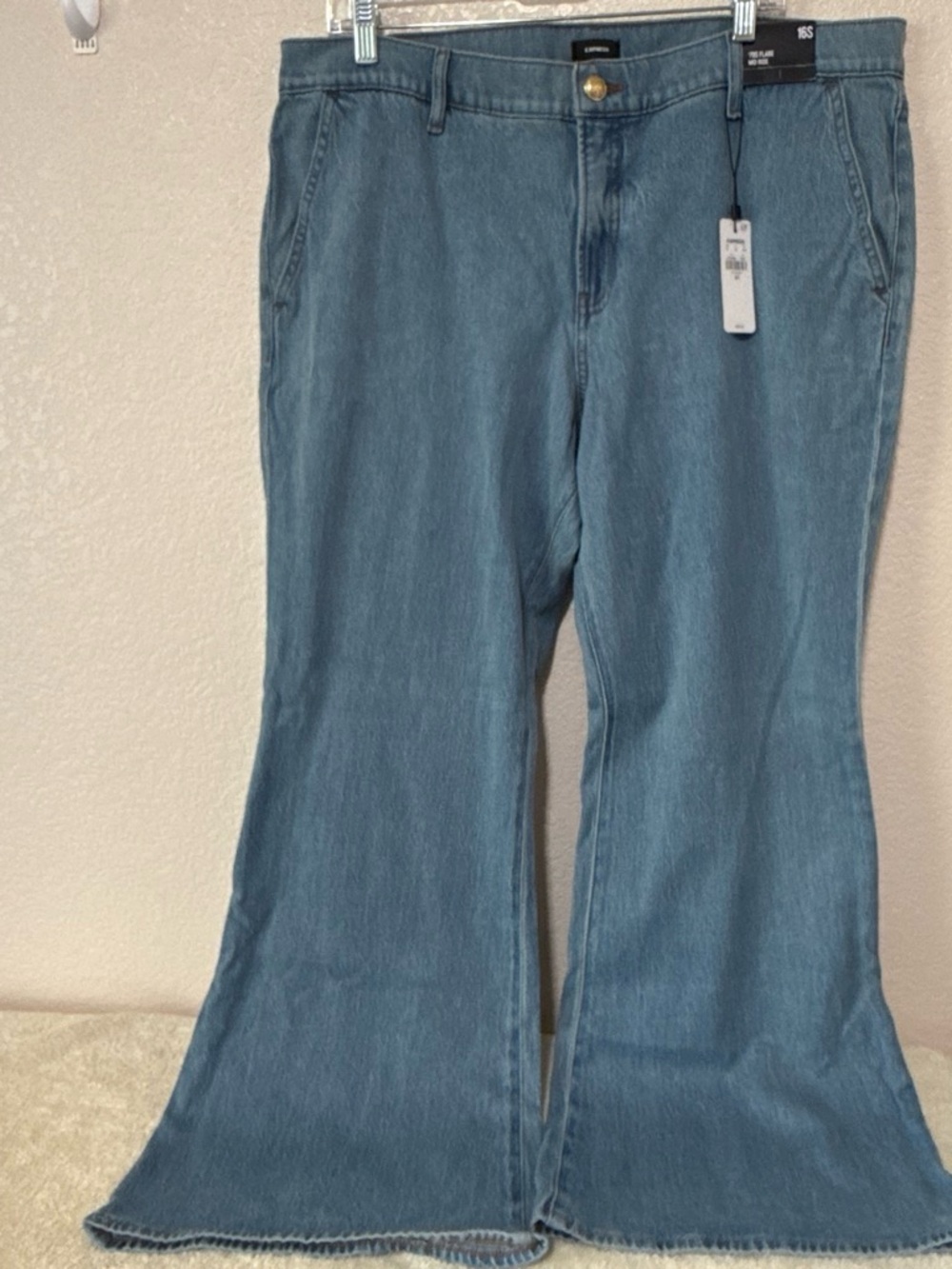 Express Light Blue 70’s Flare Jeans mid rise